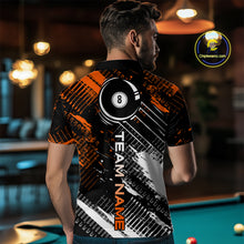 Load image into Gallery viewer, Personalized Name Billiard Skull Flame Polo Shirts For Men  Custom Team Name Billiard Shirt Design YYD0015