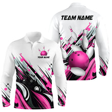 Load image into Gallery viewer, Bowling Shirt For Mens Custom Name Bowling Flame Lightning Team Jersey Shirt YYD0066