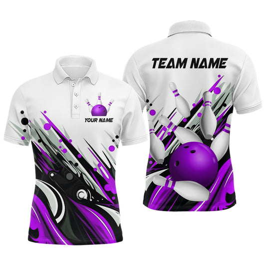 Bowling Shirt For Mens Custom Name Bowling Flame Lightning Team Jersey Shirt YYD0066