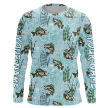 Load image into Gallery viewer, Largemouth Bass Fishing Algae Pattern Customize Shirts For Men And Women Personalized Fishing Gift YYD0025