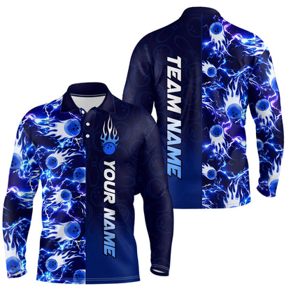 Bowling Shirt For Mens Custom Name Bowling Flame Lightning Team Jersey Shirt YYD0030