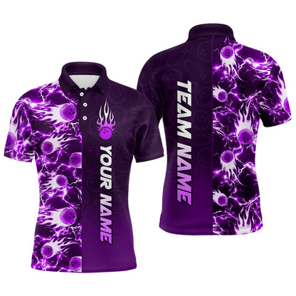Bowling Shirt For Mens Custom Name Bowling Flame Lightning Team Jersey Shirt YYD0030