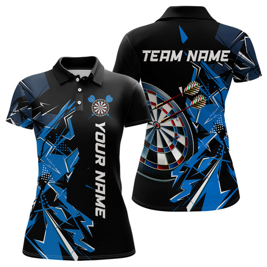 Black White Polo Shirts Custom Name Patriotic Dart Shirts For Women Dart Jerseys | Blue - Purple - Red  YYD0067