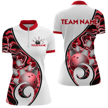 Load image into Gallery viewer, Custom Bowling Team Women Quarter-Zip Shirts - Personalized Abstract Bowling Jersey YYD0079