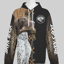 Load image into Gallery viewer, German Shorthaired Pointer Hunting Dog Custom Name Hoodie Shirt for Hunter FSD4684