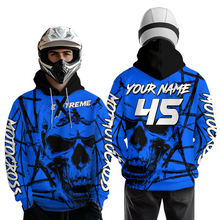 Load image into Gallery viewer, Blue Motocross Hoodie Custom for Men Women Dirt Bike Racing Hoodie Riding Shirt MH159