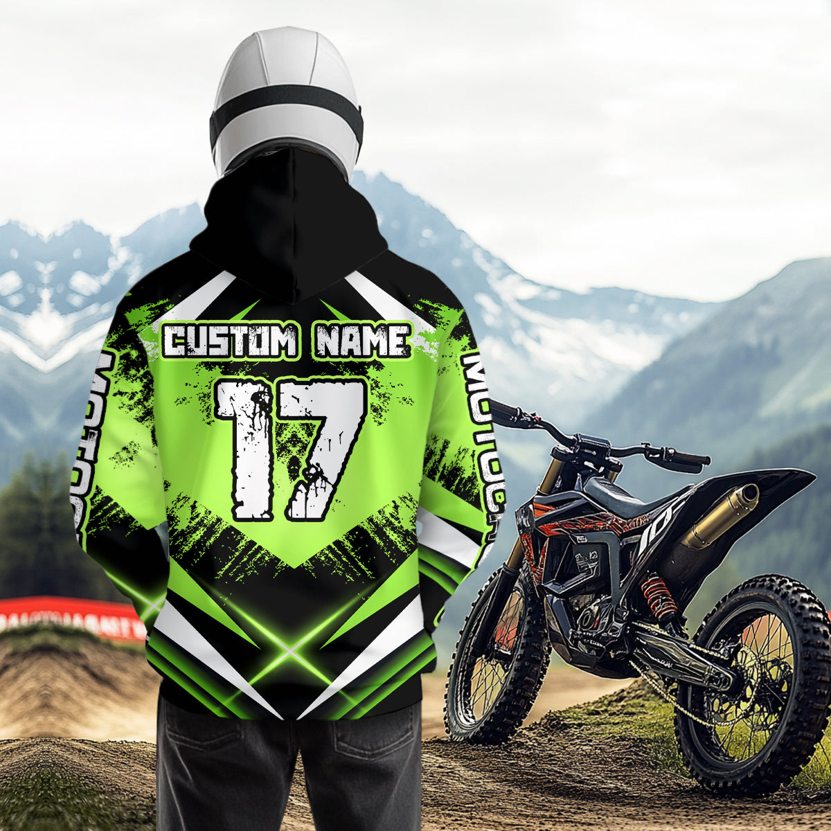 Custom ATV Motocross Hoodie for Men Women Quad Shirt Green ATV Riding Hoodie MHATV18