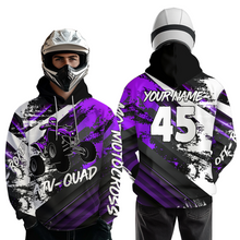 Load image into Gallery viewer, Purple Custom ATV Motocross Hoodie Men Women Quad Shirt ATV Riding Hoodie MHATV26