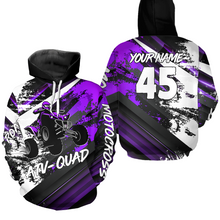Load image into Gallery viewer, Purple Custom ATV Motocross Hoodie Men Women Quad Shirt ATV Riding Hoodie MHATV26