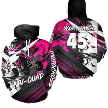 Load image into Gallery viewer, Pink Custom ATV Motocross Hoodie Men Women Quad Shirt ATV Riding Hoodie MHATV26