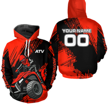Load image into Gallery viewer, Red Custom ATV Motocross Hoodie for Men Women Quad Shirt ATV Riding Hoodie MHATV22