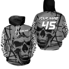 Load image into Gallery viewer, Grey Motocross Hoodie Custom for Men Women Dirt Bike Racing Hoodie Riding Shirt MH159