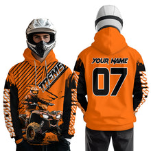 Load image into Gallery viewer, Custom Orange ATV Racing Hoodie UPF30+ Motocross Hoodie Men Women Extreme Riding Sweatshirt for Kids MHT200