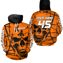 Load image into Gallery viewer, Skull Orange ATV Motocross Hoodie for Men Women Quad Shirt ATV Riding Hoodie MHATV24
