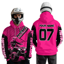 Load image into Gallery viewer, Custom Pink ATV Racing Hoodie UPF30+ Motocross Hoodie Men Women Extreme Riding Sweatshirt for Kids MHT200