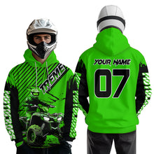 Load image into Gallery viewer, Custom Green ATV Racing Hoodie UPF30+ Motocross Hoodie Men Women Extreme Riding Sweatshirt for Kids MHT200