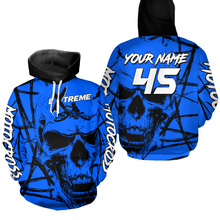 Load image into Gallery viewer, Blue Motocross Hoodie Custom for Men Women Dirt Bike Racing Hoodie Riding Shirt MH159