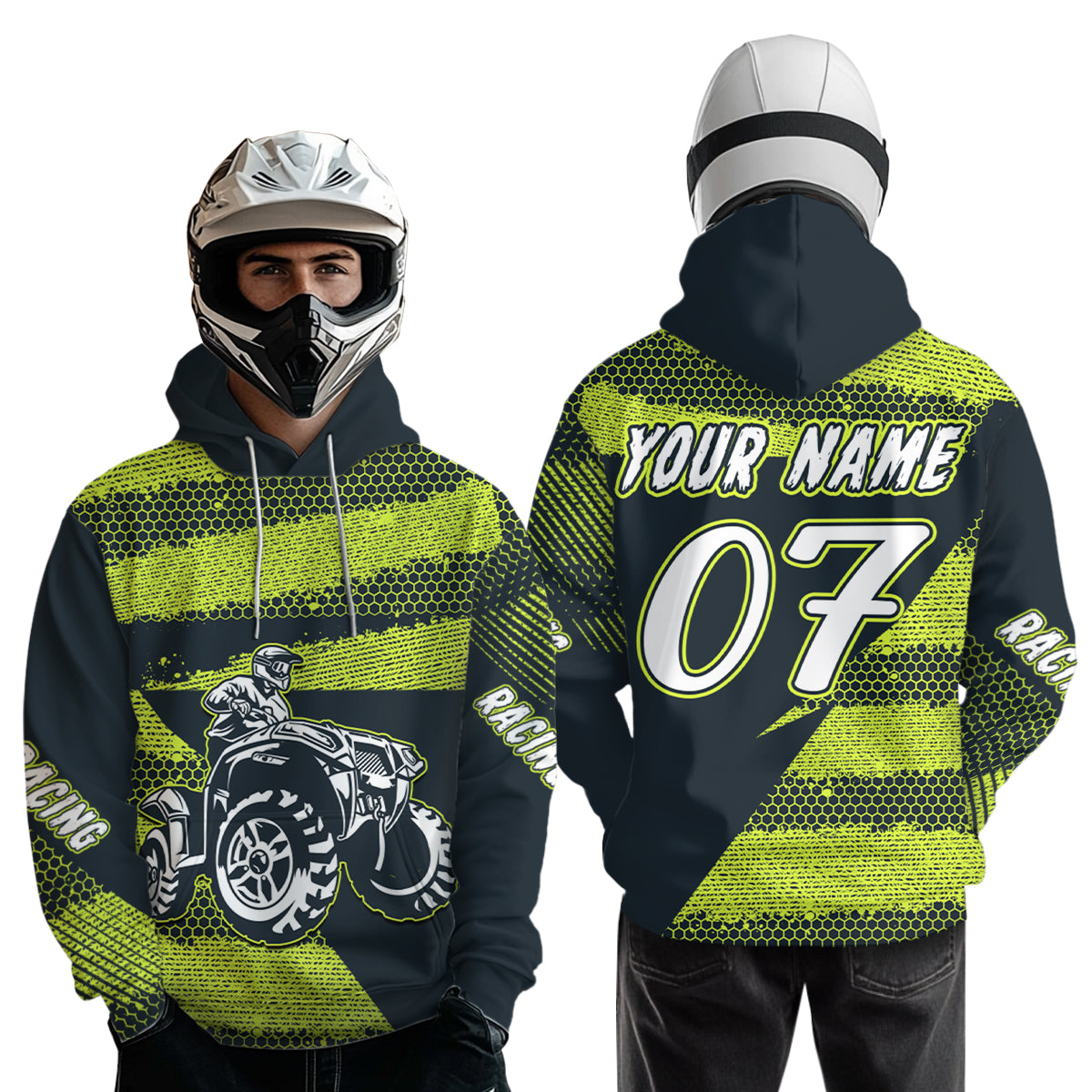 Personalized ATV Motocross Hoodie Adult Men Women Quad Shirt ATV Riding Hoodie MHATV14