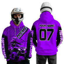 Load image into Gallery viewer, Custom Purple ATV Racing Hoodie UPF30+ Motocross Hoodie Men Women Extreme Riding Sweatshirt for Kids MHT200