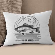 Load image into Gallery viewer, Bass fishing nets bass fish line drawing pillow gift for fisherman A63