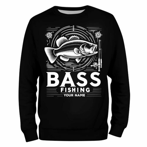 Sweatshirt - Bass fishing custom name personalized fishing shirt A53