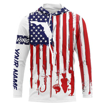 Load image into Gallery viewer, Florida America flag UV protection performance fishing shirts A33