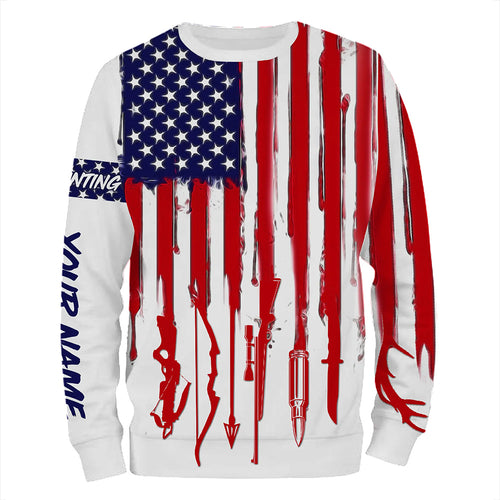 American flag hunting tools shirt personalized gift for hunter A14