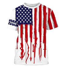 Load image into Gallery viewer, American flag hunting tools shirt personalized gift for hunter A14