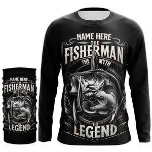 The Fisherman, The Myth, The Legend - Bass Fishing UV Protection Performance Shirt A65
