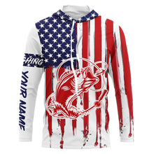 Load image into Gallery viewer, Fly fishing for Bass American flag UV protection fishing jersey for fisherman A41
