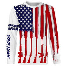 Load image into Gallery viewer, American Flag Hunting Personalized Custom Name Hunting Shirt For Hunters A47