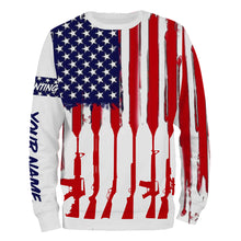 Load image into Gallery viewer, American Flag Hunting Personalized Custom Name Hunting Shirt For Hunters A47