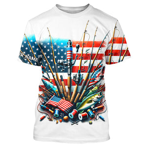 American Flag UV Protection Fishing Shirt For Fisherman Fishing Jersey A51
