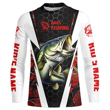 Load image into Gallery viewer, Personalized Bass Fishing jerseys, Bass Fishing Long Sleeve Fishing tournament shirts | red camo IPHW3681