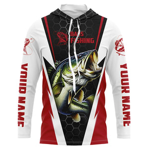 Custom Largemouth Bass Fishing Jerseys, Bass Tournament Long Sleeve Fishing Shirts | Firebrick Red IPHW3798