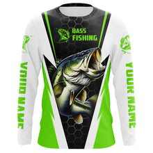 Load image into Gallery viewer, Custom Largemouth Bass Fishing Jerseys, Bass Tournament Long Sleeve Fishing Shirts | Green IPHW3800