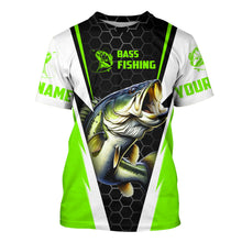 Load image into Gallery viewer, Custom Largemouth Bass Fishing Jerseys, Bass Tournament Long Sleeve Fishing Shirts | Green IPHW3800