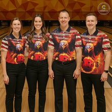 Load image into Gallery viewer, American Flag We The People Custom Eagle Bowling Shirts For Men, Patriotic Bowling Team Jerseys IPHW5287