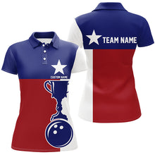 Load image into Gallery viewer, Texas Flag Custom Bowling Team Shirts For Women, Patriotic Bowling Team Jerseys IPHW6503