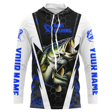 Load image into Gallery viewer, Personalized Bass Fishing jerseys, Bass Fishing Long Sleeve Fishing tournament shirts | blue camo IPHW3517