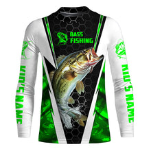 Load image into Gallery viewer, Personalized Bass Fishing Sport Jerseys, Bass Fishing Long Sleeve Tournament Shirts | Green Camo IPHW4403