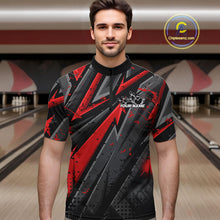 Load image into Gallery viewer, Custom Grunge Black And Red Cobra Snake Bowling Men Quarter-Zip Shirts With Team Name For Bowlers IPHW9027
