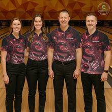 Load image into Gallery viewer, Custom Red Flame Dragon Bowling Men Polo Shirts, Dragon Bowling League Shirt IPHW10226