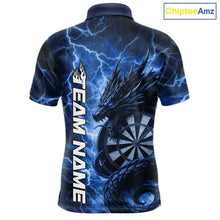Load image into Gallery viewer, Custom Blue Thunder Lightning Dragon Dart Jerseys, Multi Styles Dart Team Shirts For Men, Women And Kid IPHW10396