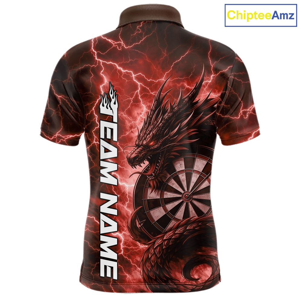 Custom Red Thunder Lightning Dragon Dart Jerseys, Multi Styles Dart Team Shirts For Men, Women And Kid IPHW10397