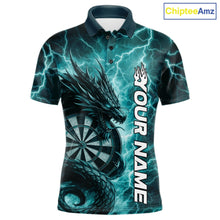 Load image into Gallery viewer, Custom Turquoise Blue Thunder Lightning Dragon Dart Jerseys, Multi Styles Dart Shirts For Men, Women And Kid IPHW10398