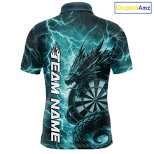 Load image into Gallery viewer, Custom Turquoise Blue Thunder Lightning Dragon Dart Jerseys, Multi Styles Dart Shirts For Men, Women And Kid IPHW10398