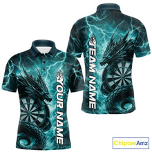 Load image into Gallery viewer, Custom Turquoise Blue Thunder Lightning Dragon Dart Jerseys, Multi Styles Dart Shirts For Men, Women And Kid IPHW10398