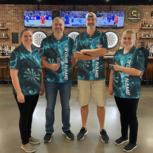 Load image into Gallery viewer, Custom Turquoise Blue Thunder Lightning Dragon Dart Jerseys, Multi Styles Dart Shirts For Men, Women And Kid IPHW10398