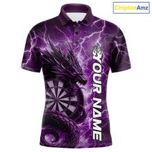 Load image into Gallery viewer, Custom Purple Thunder Lightning Dragon Dart Jerseys, Multi Styles Dart Team Shirts For Men, Women And Kid IPHW10399